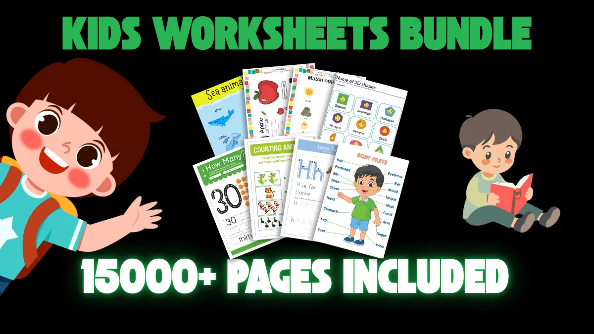 Kids worksheets bundle for hands-on learning with animal counting activity
